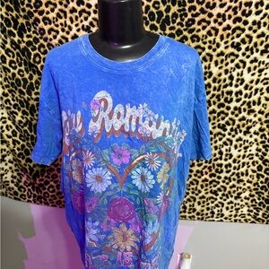 Hollister Blue Floral Graphic Tee